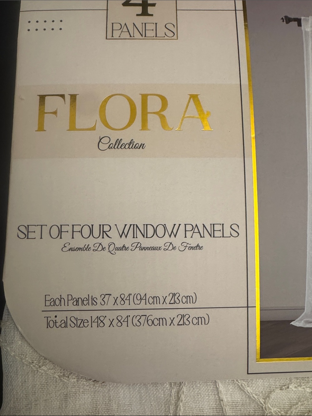 FLORA Collection Set Of Four Window Panels - 37"x84"- Nicolette - Picture 9 of 11